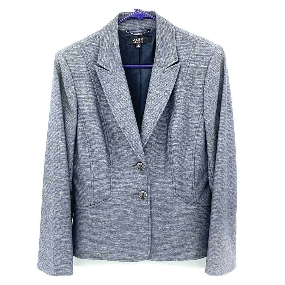 Alex Marie Grayish Blue Chambray Blazer Size 6
